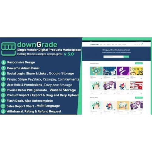 downGrade Single Vendor Digital Products Marketplace With Subscription Nulled 2