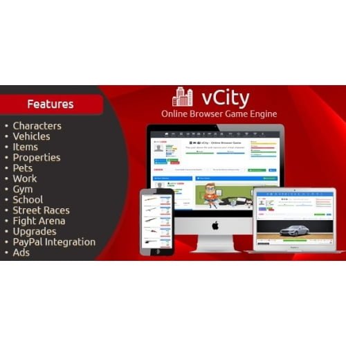 vCity Online Browser Game Platform by Antonov Nulled