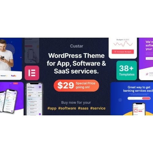 Custar Software App WordPress Theme